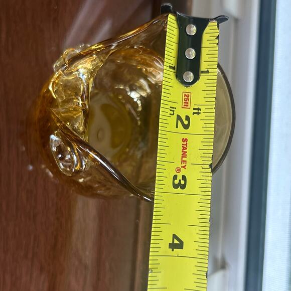 Vintage Amber Glass Owl Figurine Vase or Candle Holder – 4.5” Tall - Picture 8 of 9